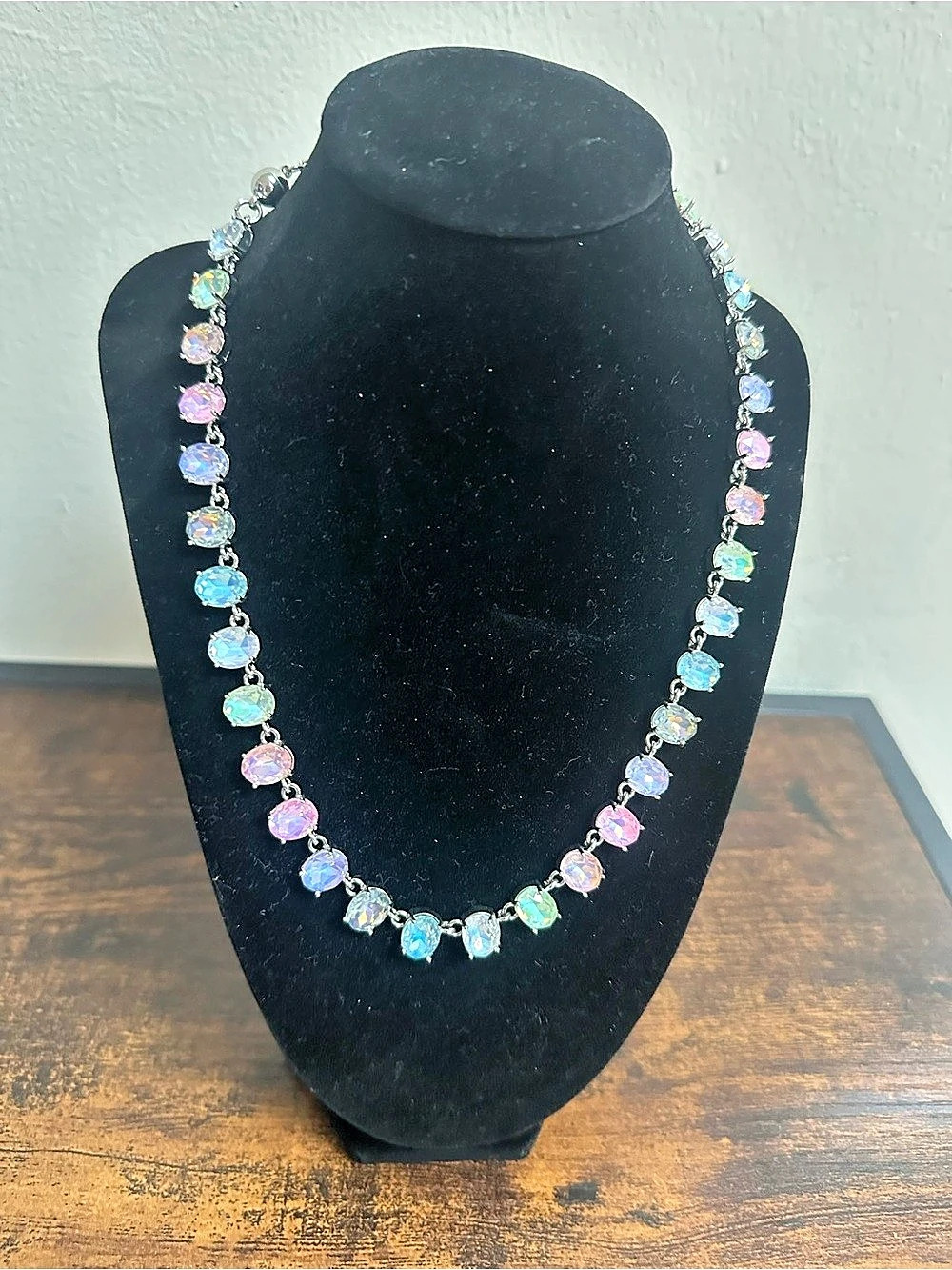 Multicolor Rhinestone Necklace - Picture 2 of 3